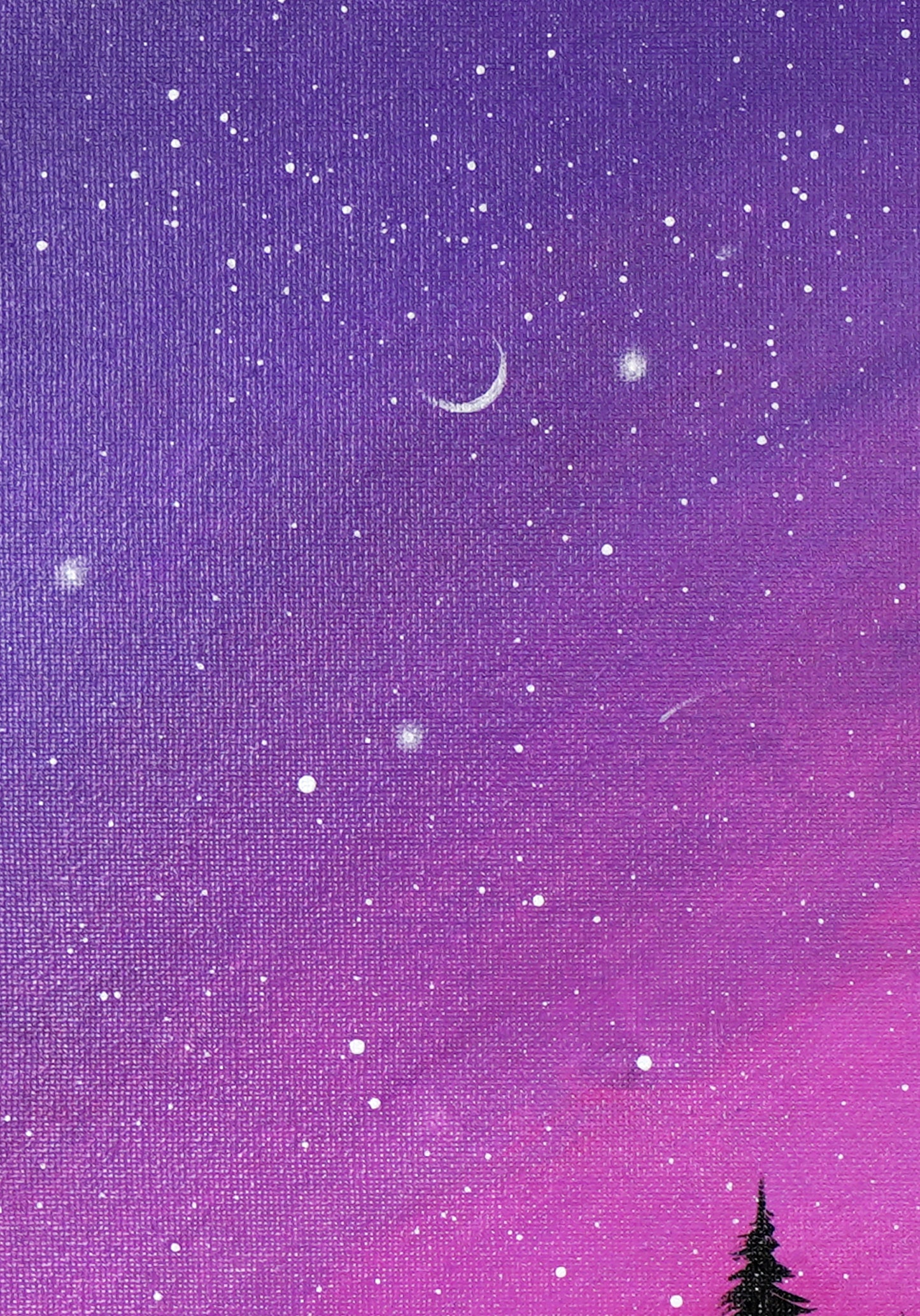 三日月と森林 - 330 × 240mm - M28