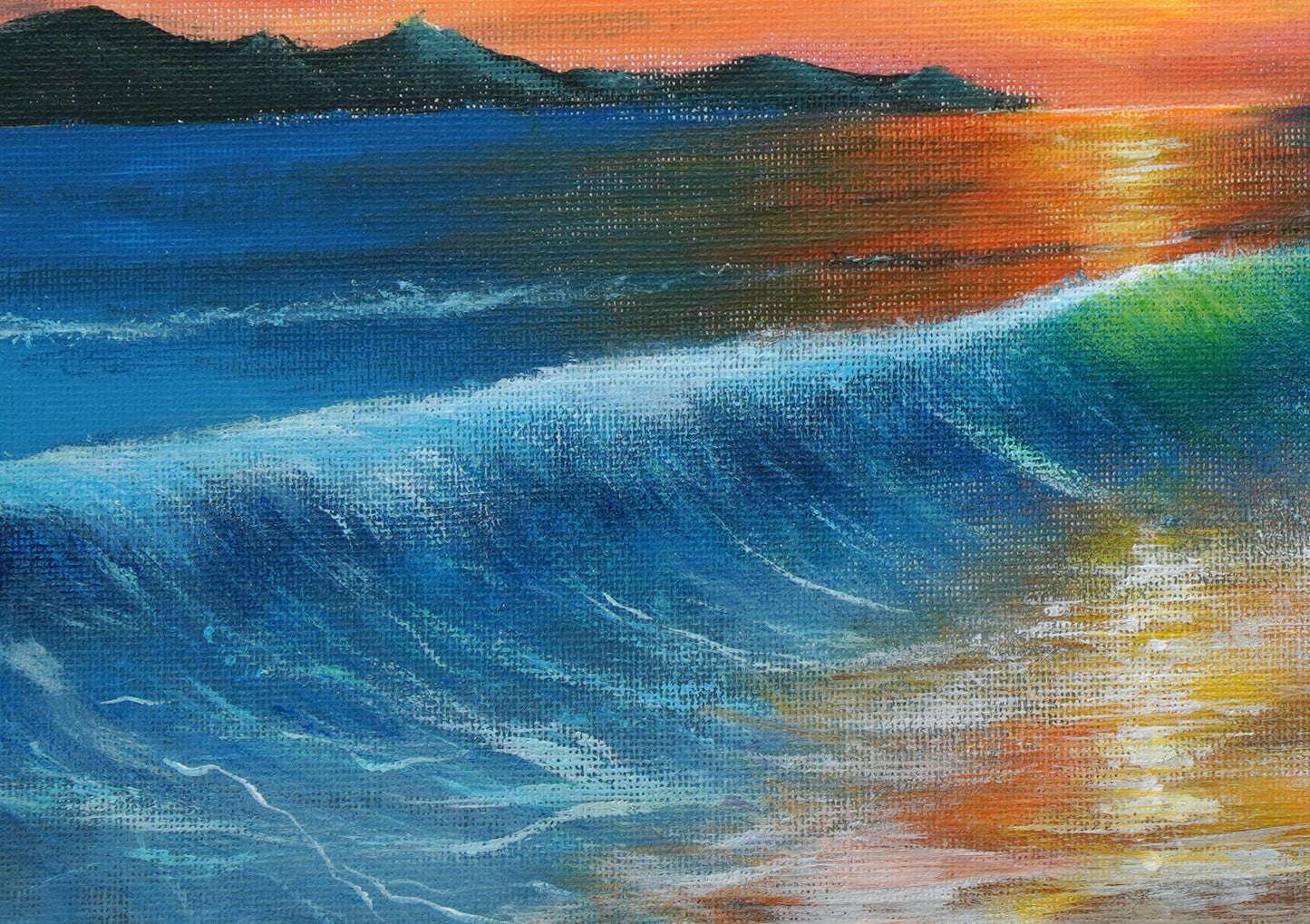 朝日と海の風景 - 330 × 240mm - M1
