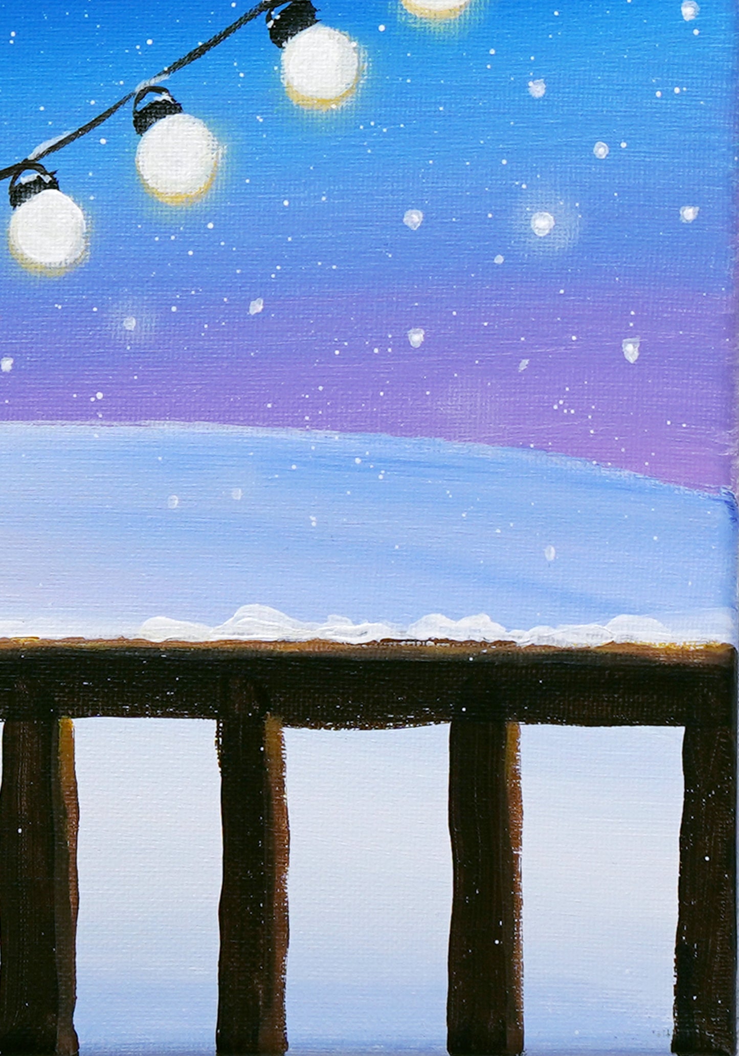 Snowy view from the lodge - 9×12
