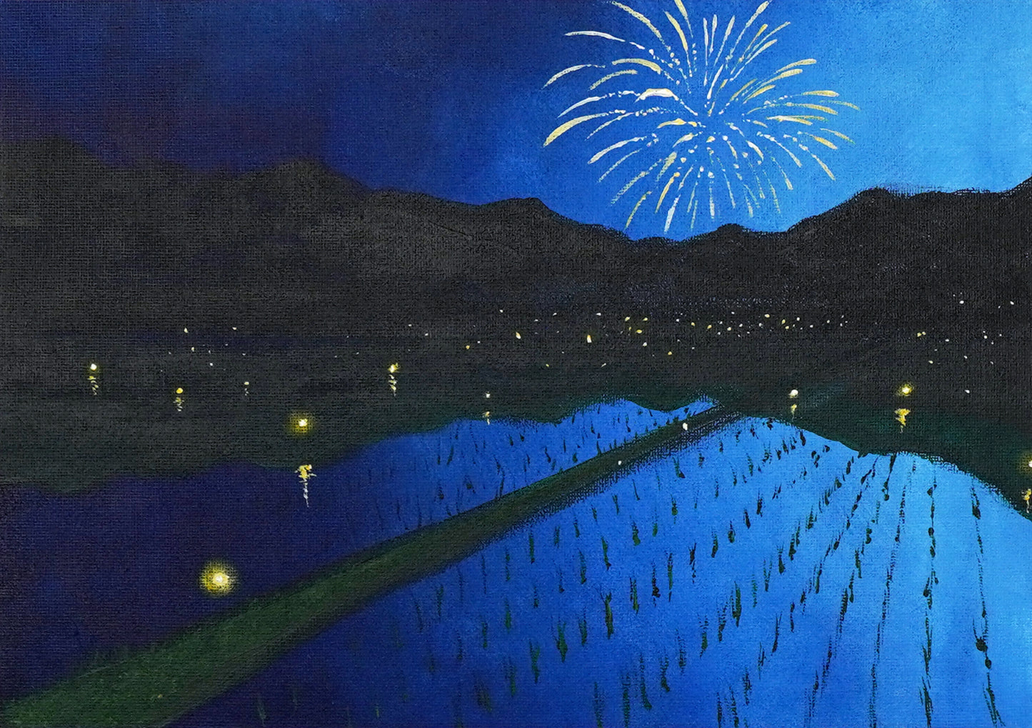 Fireflies and fireworks - 10×13