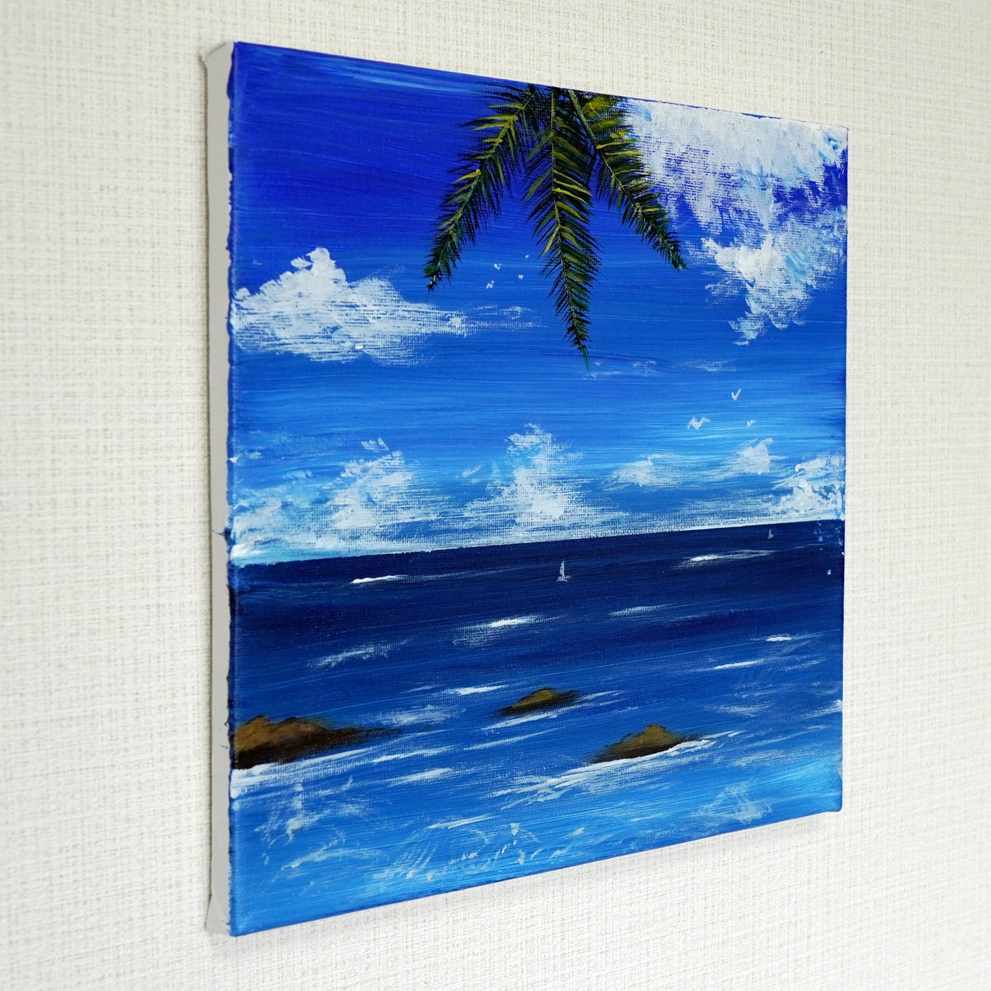 ヤシの木と海 - 250 × 250mm - S46