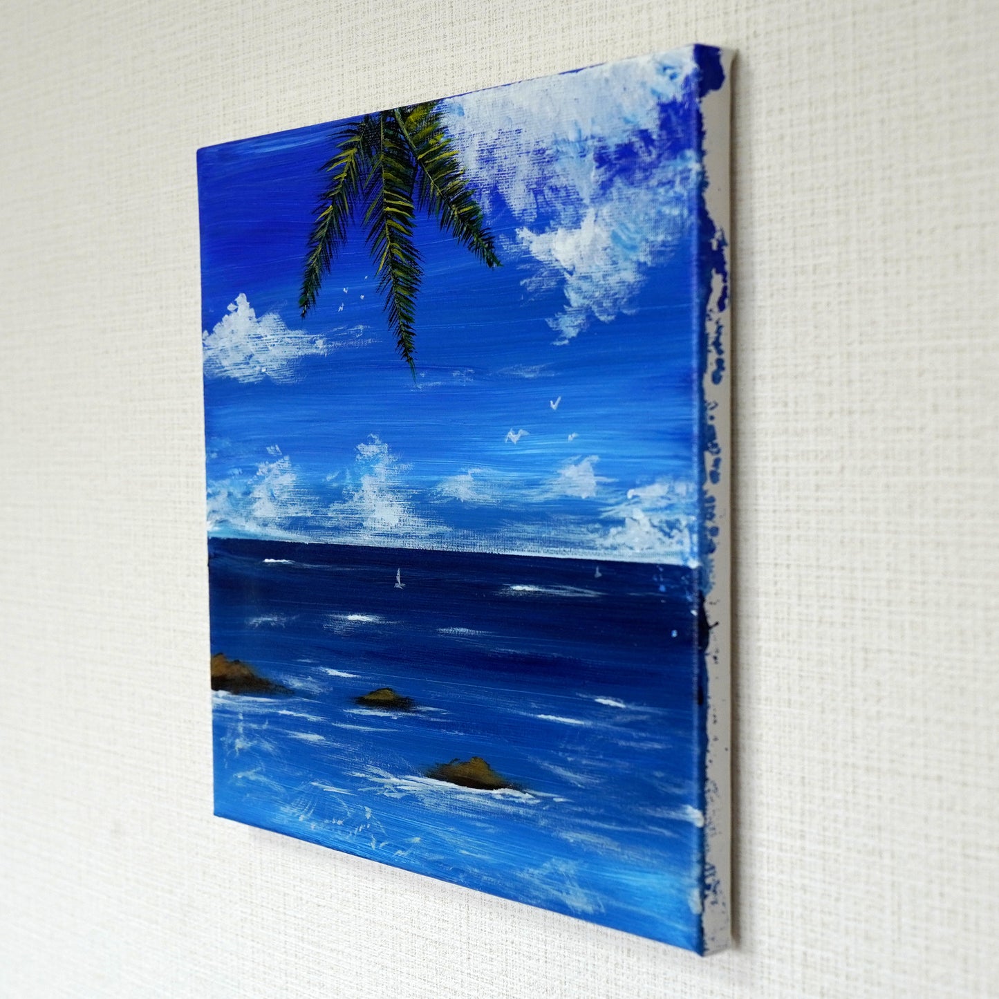 ヤシの木と海 - 250 × 250mm - S46