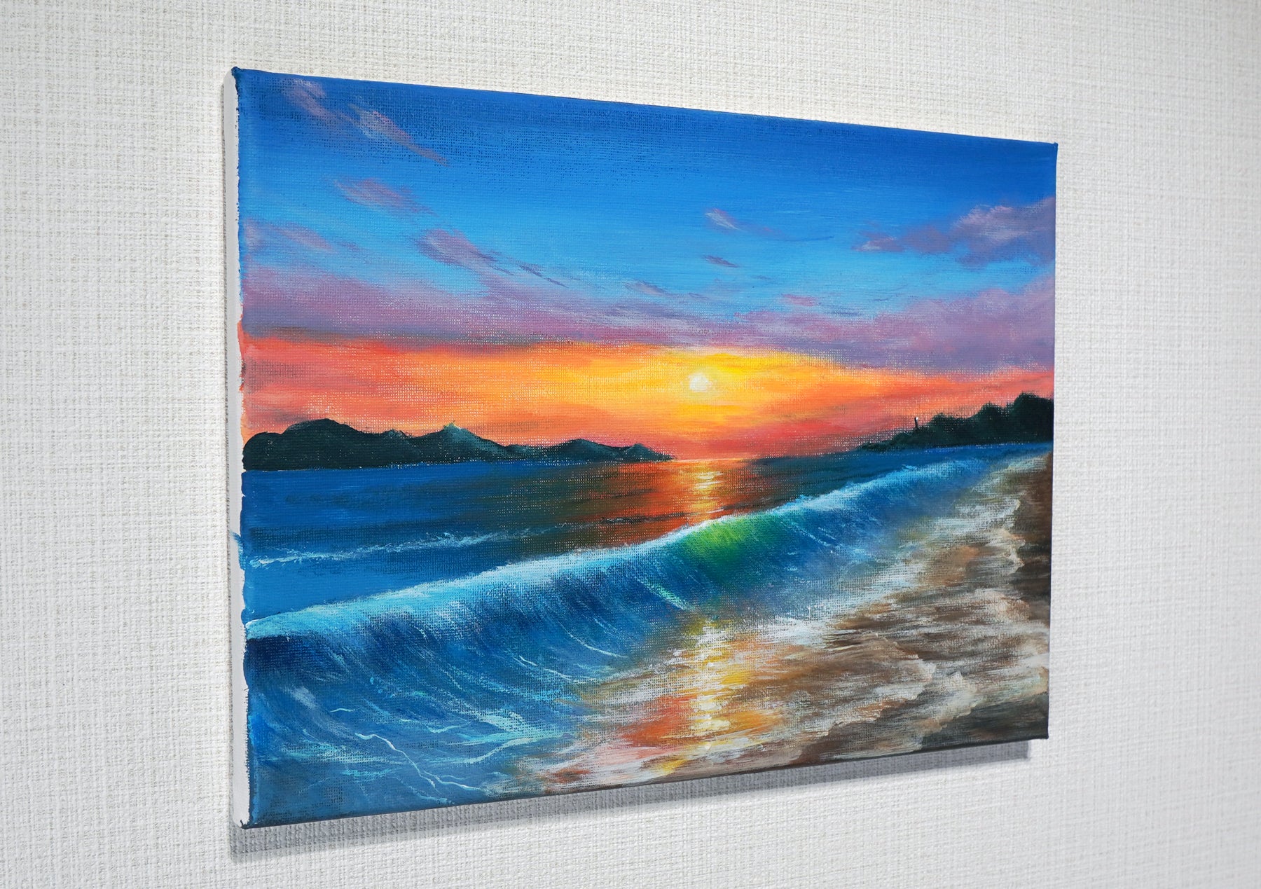 油彩画 海と空の風景 ホワイトフレーム　アクリル 海外ブランド通販 公式サイト 油彩画 海と空の風景 アクリル