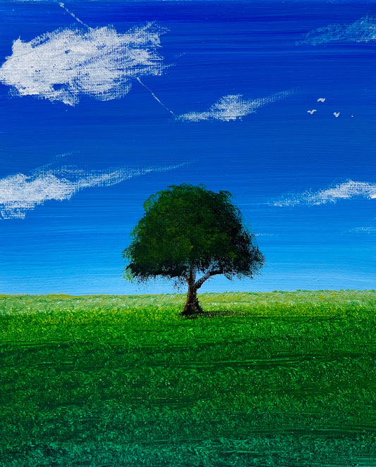 草原と木 - 250 × 200mm - M30